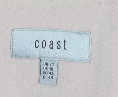 Coast Women’s Beige Cropped Suit Jacket UK 14 Classic Tailored Style