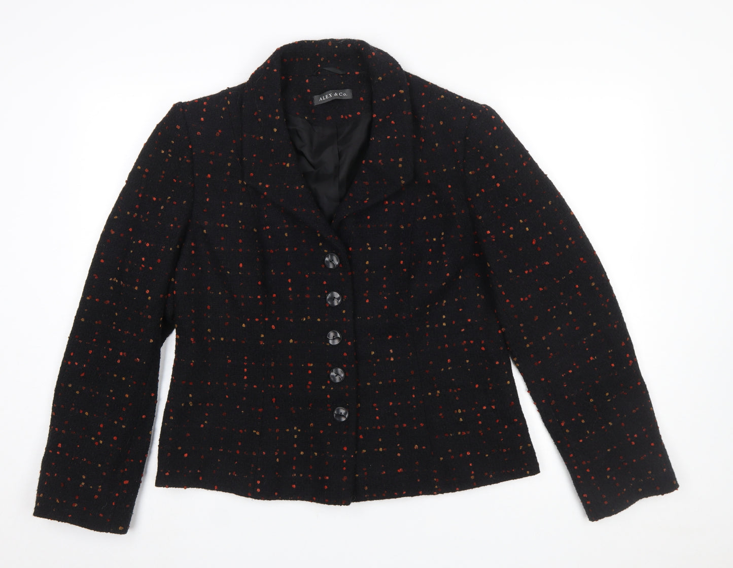 Alex & Co. Women’s Black Wool Blend Tweed Blazer Size 16