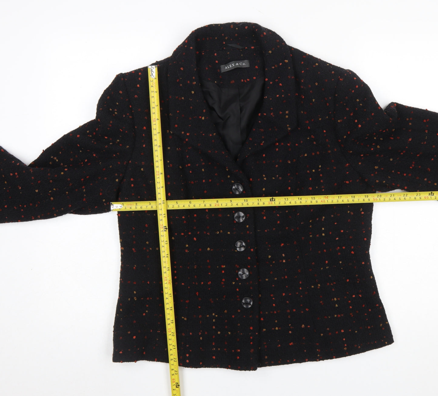 Alex & Co. Women’s Black Wool Blend Tweed Blazer Size 16