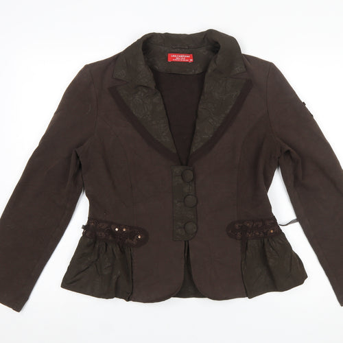 Lisa Campione Women’s Brown Tailored Cotton Blazer Size 12