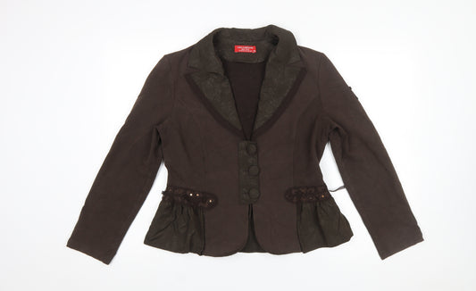 Lisa Campione Women’s Brown Tailored Cotton Blazer Size 12