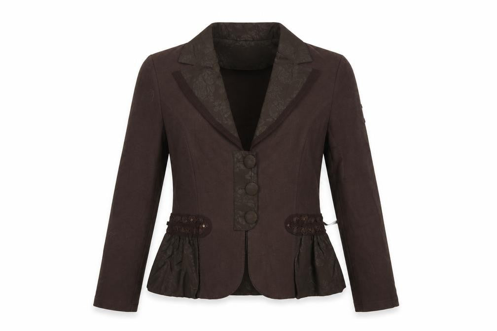 Lisa Campione Women’s Brown Tailored Cotton Blazer Size 12