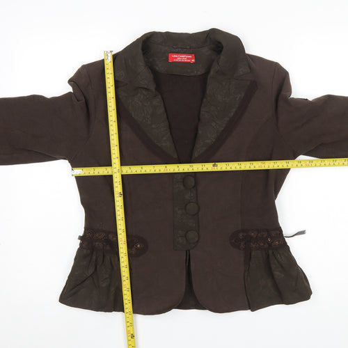 Lisa Campione Women’s Brown Tailored Cotton Blazer Size 12