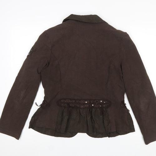 Lisa Campione Women’s Brown Tailored Cotton Blazer Size 12