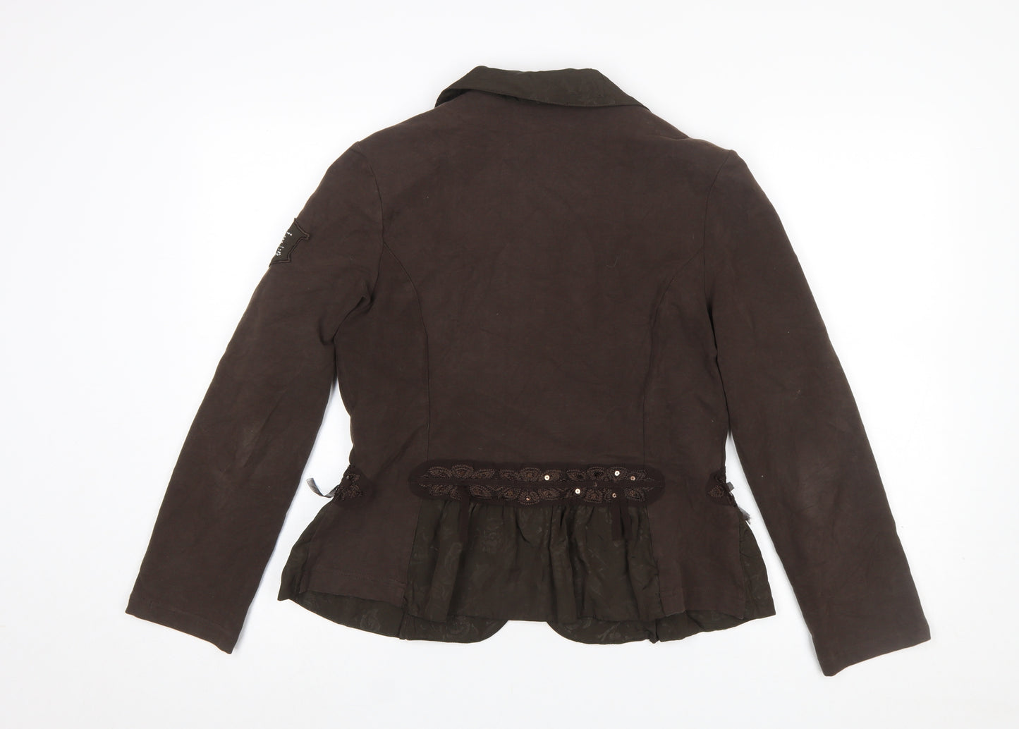 Lisa Campione Women’s Brown Tailored Cotton Blazer Size 12