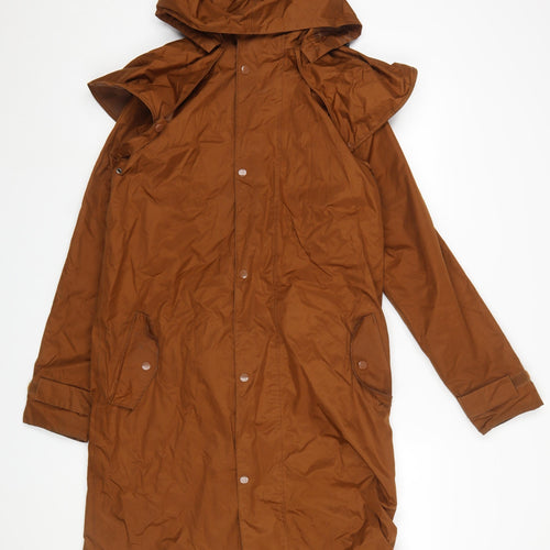 Cotton Traders Men's Brown XS Waterproof Hooded Rain Coat