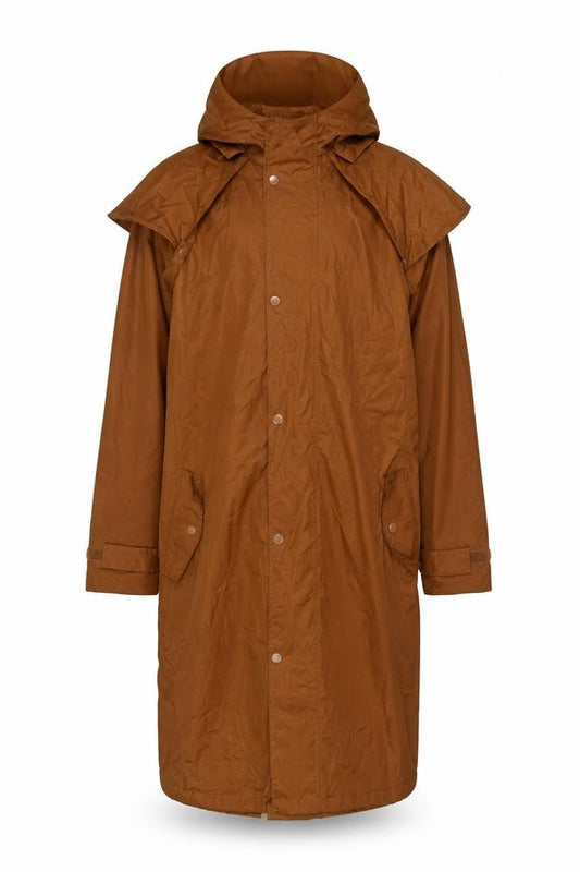 Cotton Traders Men's Brown XS Waterproof Hooded Rain Coat