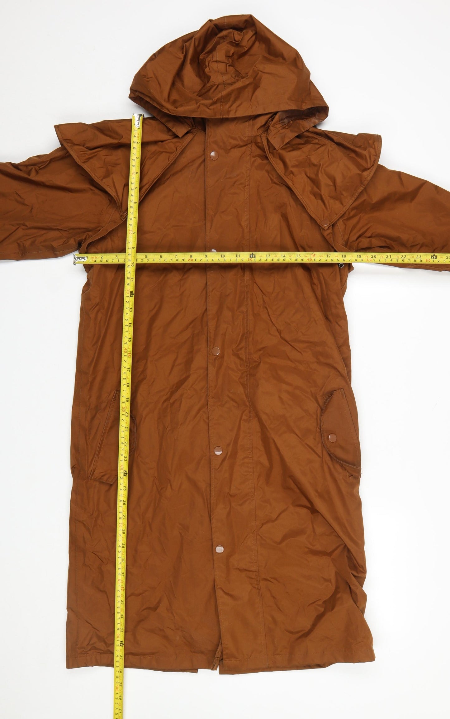 Cotton Traders Men's Brown XS Waterproof Hooded Rain Coat