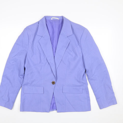 Imogen Women Purple Size 14 Single-Breasted Classic Blazer