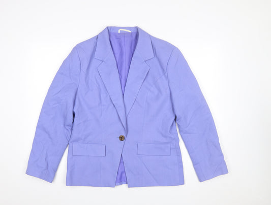Imogen Women Purple Size 14 Single-Breasted Classic Blazer