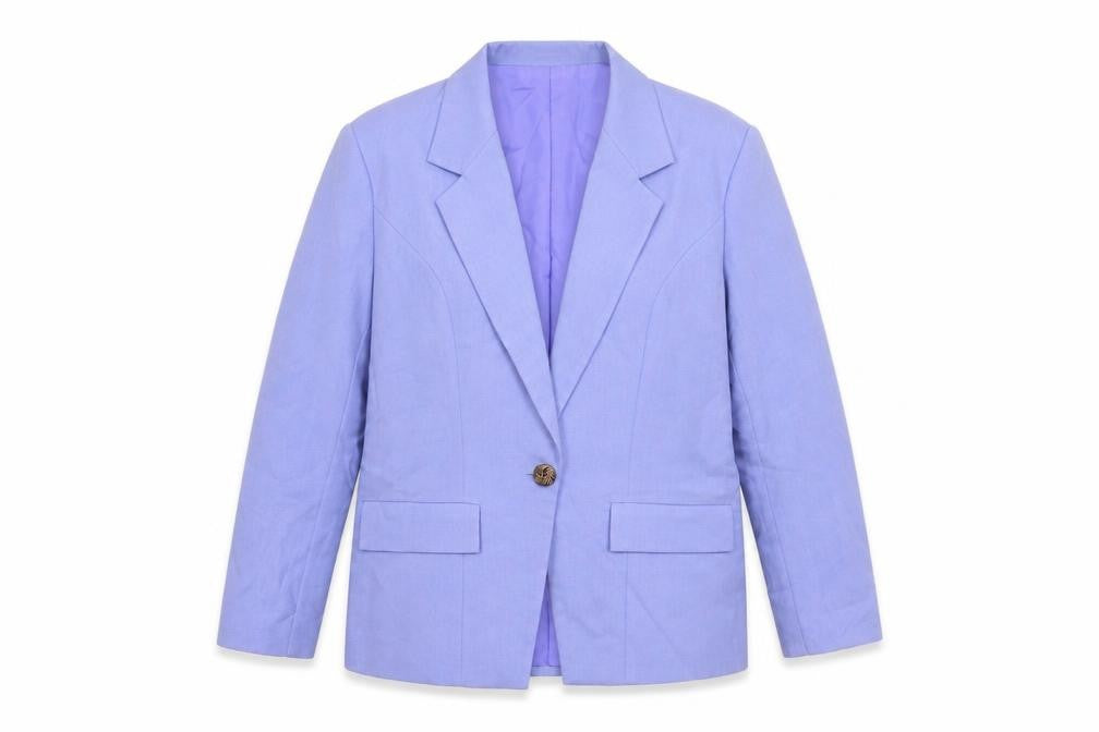 Front view of Imogen Women Purple, size 14, Single-Breasted Classic Blazer