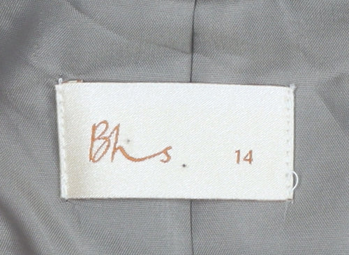 BHS Women’s Beige Wool Blend Double-Breasted Blazer Size 14