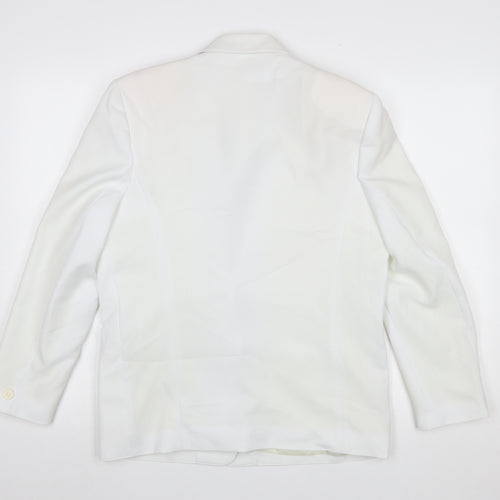 Littlewoods Women's White Polyester Blazer Size 12 Classic Suit Jacket