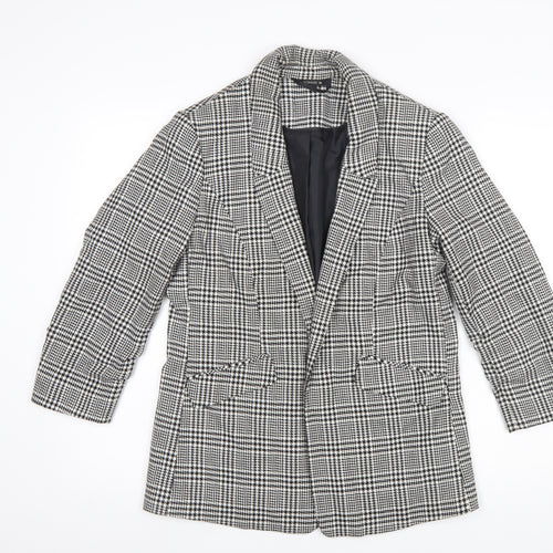 Roman Women’s Black Houndstooth Checked Blazer Jacket Size 10 Regular