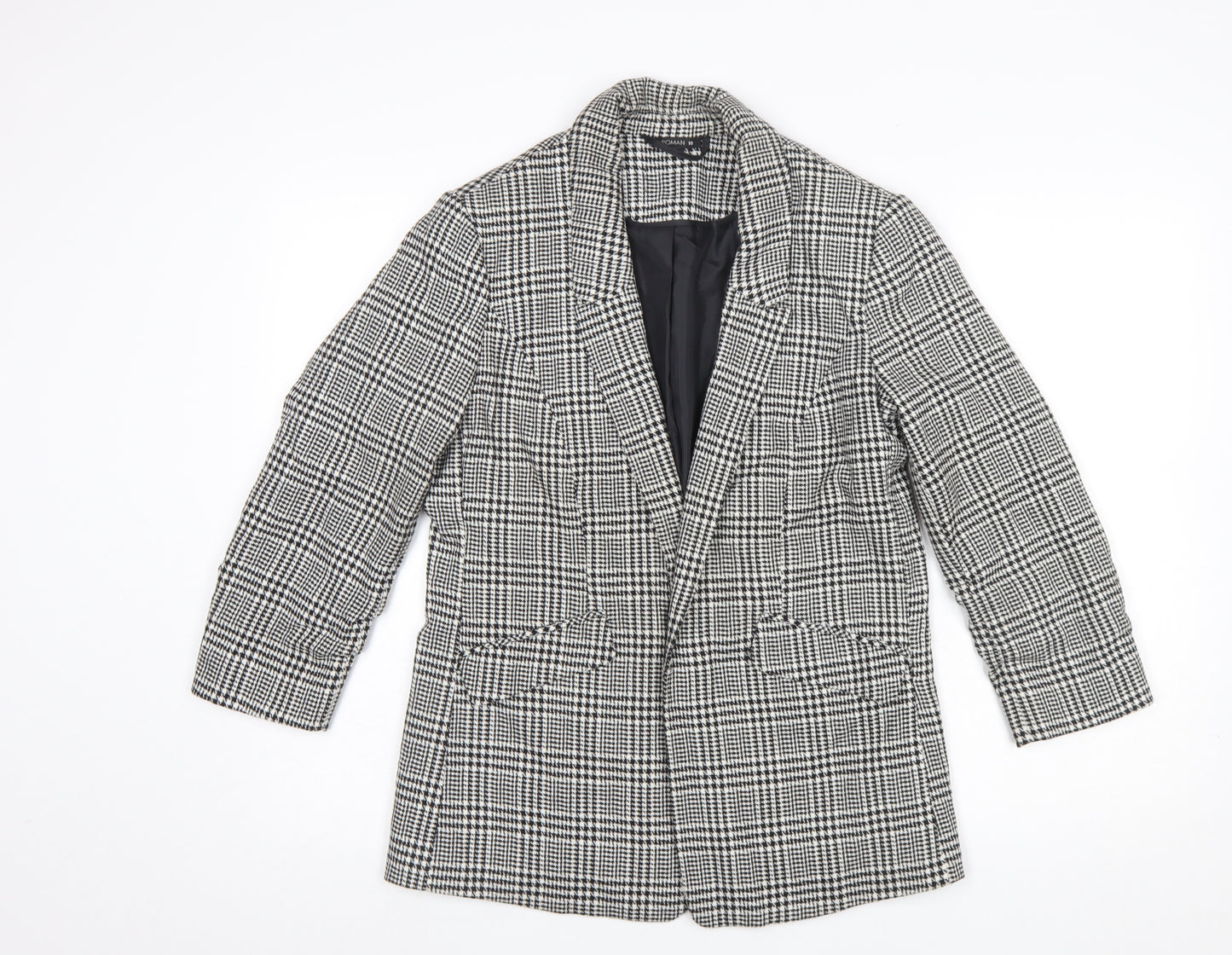 Roman Women’s Black Houndstooth Checked Blazer Jacket Size 10 Regular