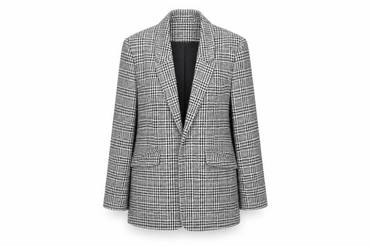 Front view of Roman Women’s Black Houndstooth Checked Blazer Jacket, size UK 10, Regular