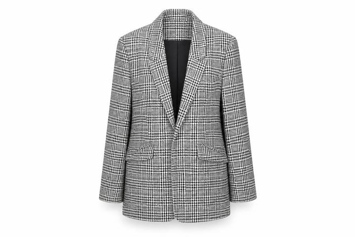 Roman Women’s Black Houndstooth Checked Blazer Jacket Size 10 Regular
