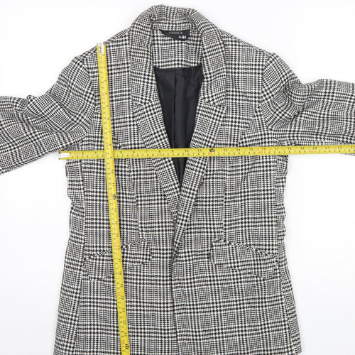 Roman Women’s Black Houndstooth Checked Blazer Jacket Size 10 Regular