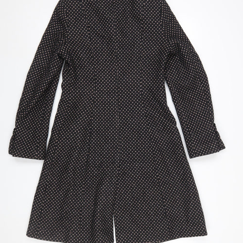 Next Women’s Black Petite Wool Overcoat Size 6 Long Classic Style