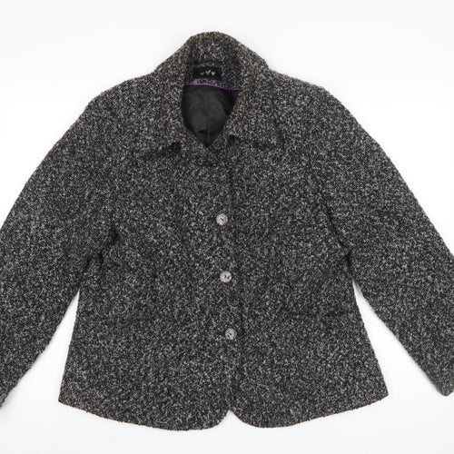 Marks and Spencer Per Una Women Black Bouclé Wool Blend Blazer Size 18