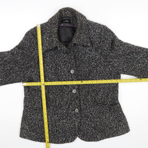 Marks and Spencer Per Una Women Black Bouclé Wool Blend Blazer Size 18