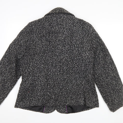 Marks and Spencer Per Una Women Black Bouclé Wool Blend Blazer Size 18