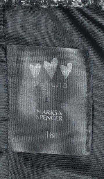 Marks and Spencer Per Una Women Black Bouclé Wool Blend Blazer Size 18