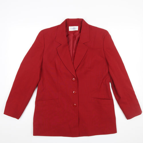 Eastex Women Red Size 10 Classic Single-Breasted Blazer