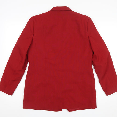 Eastex Women Red Size 10 Classic Single-Breasted Blazer