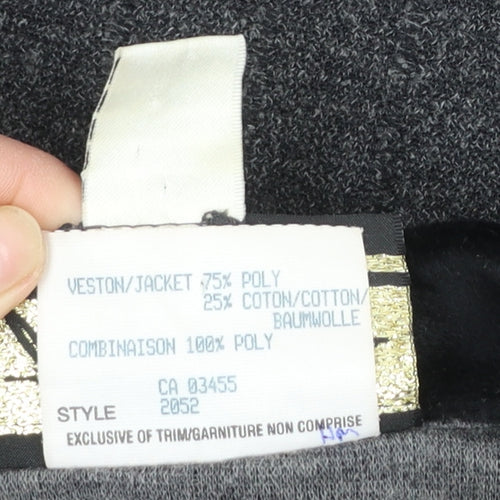 Farouche Women’s Grey Long Overcoat UK 14 Polyester Blend Classic Style