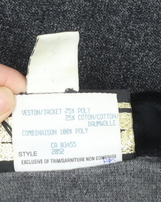 Farouche Women’s Grey Long Overcoat UK 14 Polyester Blend Classic Style