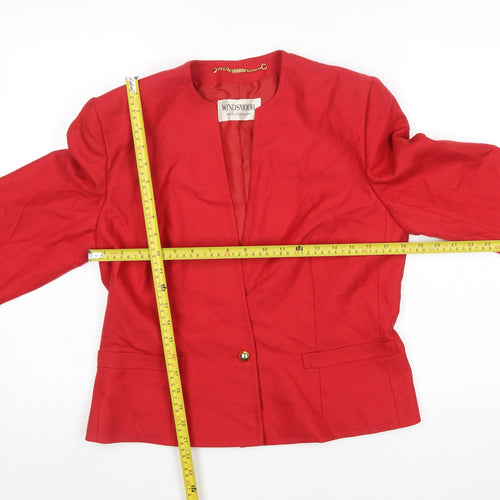Windsmoor Women's Red Size 14 Single-Breasted Blazer Jacket