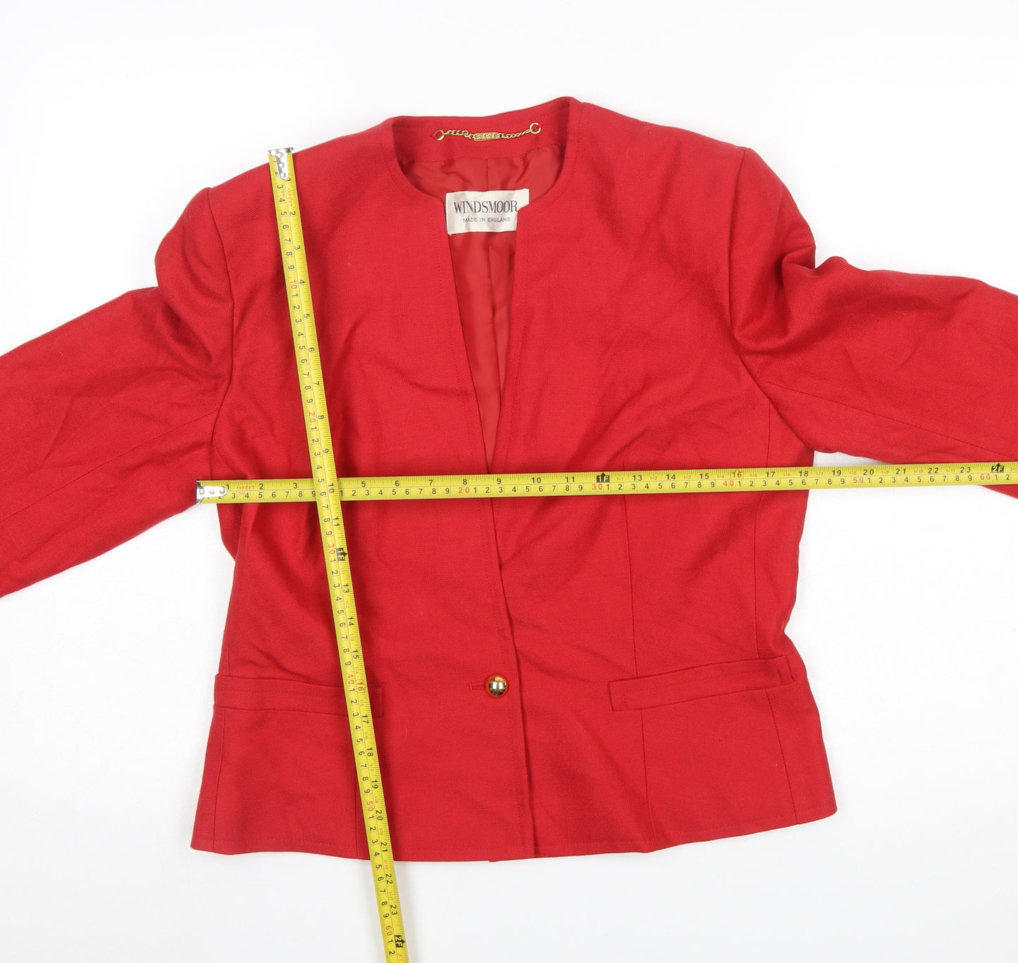 Windsmoor Women's Red Size 14 Single-Breasted Blazer Jacket