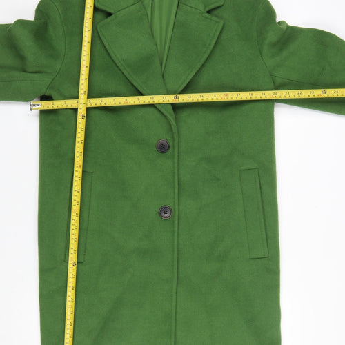 Marks and Spencer Women Green Size 10 Mid-Length Overcoat