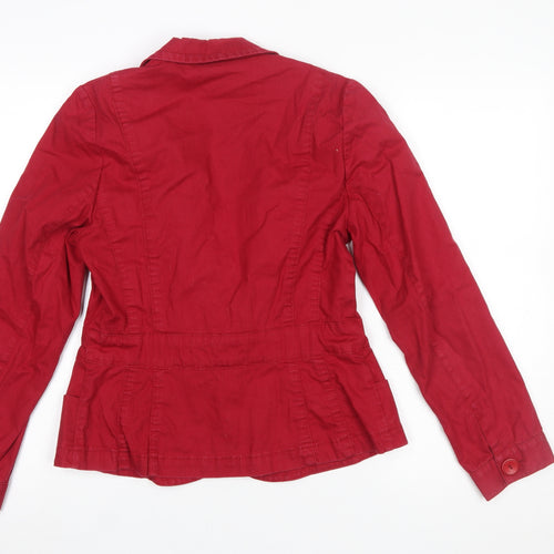 Bravissimo Women’s Red Cotton Blend Fitted Blazer Size 10