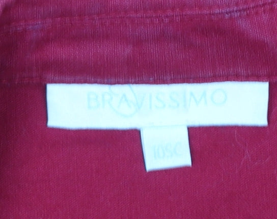 Bravissimo Women’s Red Cotton Blend Fitted Blazer Size 10