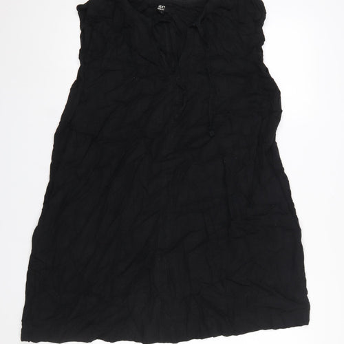 Next Women’s Black Sleeveless Linen Blend Shift Dress Size 14