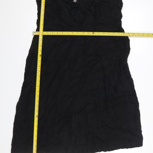 Next Women’s Black Sleeveless Linen Blend Shift Dress Size 14
