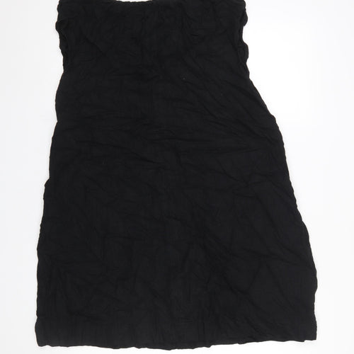 Next Women’s Black Sleeveless Linen Blend Shift Dress Size 14