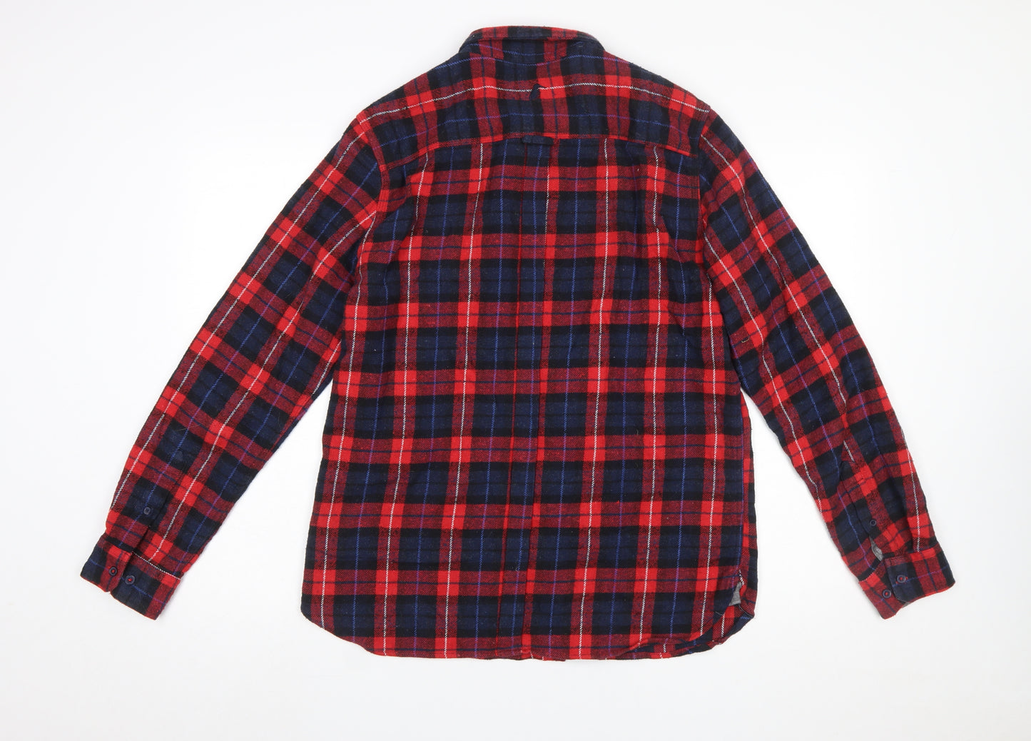 Croxley Men's Red Check Flannel Long Sleeve Button-Up Shirt L
