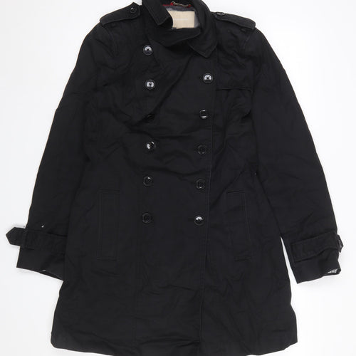 Banana Republic Women's Black Cotton Trench Coat Size S