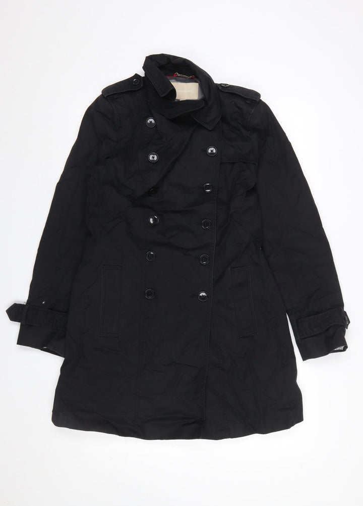 Banana Republic Women's Black Cotton Trench Coat Size S