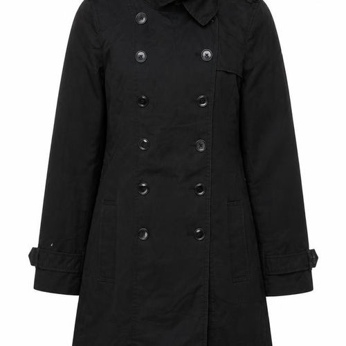 Banana Republic Women's Black Cotton Trench Coat Size S