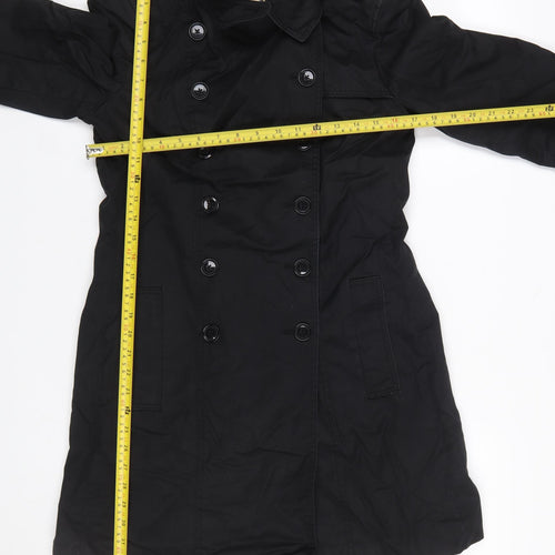 Banana Republic Women's Black Cotton Trench Coat Size S