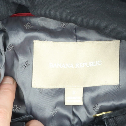 Banana Republic Women's Black Cotton Trench Coat Size S