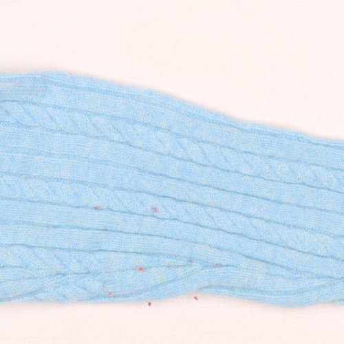 David Nieper Women Blue Roll Neck Cable Knit Wool Jumper Size 12