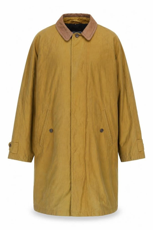 Front view of F.T.X Casuals Men’s Brown Cotton Overcoat UK 40 Regular Fit
