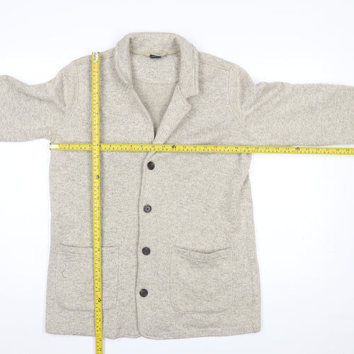 Cotton Traders Men’s Beige Collared Button Cardigan M