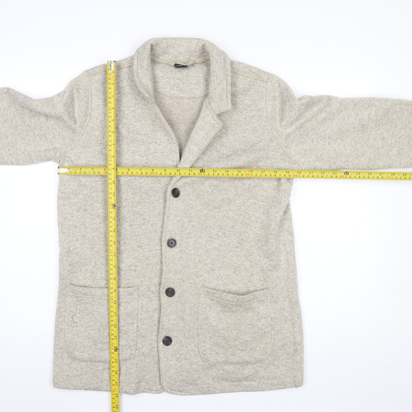 Cotton Traders Men’s Beige Collared Button Cardigan M
