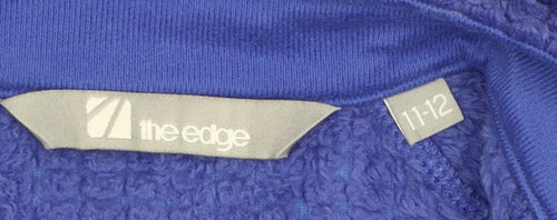 The Edge Girls Blue Fleece Full Zip Jacket 11-12 Years Warm Softshell Outdoor